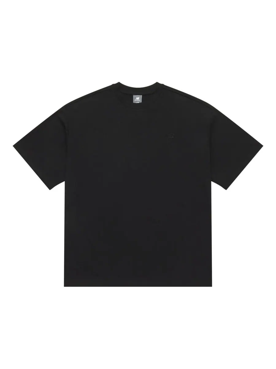 Футболка New Balance Linear Heritage Brushed Back Jersey Oversized T-Shirt 'Black' — изображение 1 из 7, черный