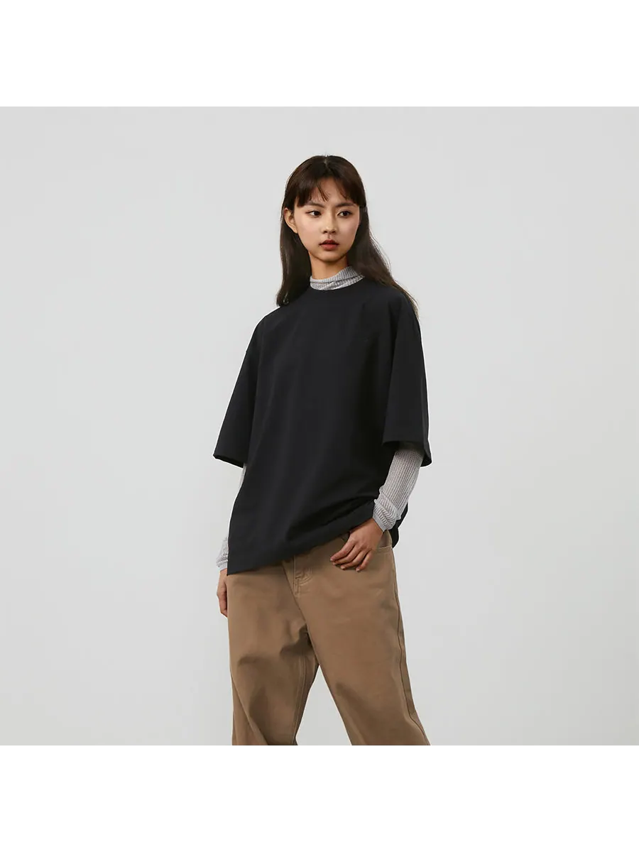 Футболка New Balance Linear Heritage Brushed Back Jersey Oversized T-Shirt 'Black' — изображение 5 из 7, черный