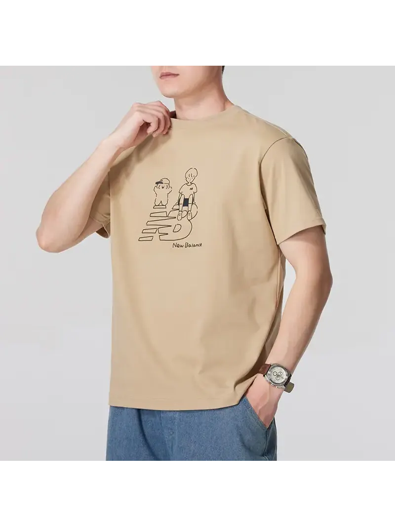 Футболка New Balance x Noritake Graphic T-Shirt 'Beige' — изображение 2 из 3, бежевый
