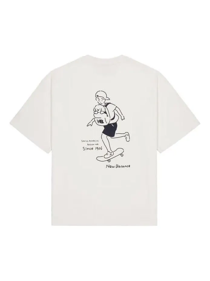 Футболка New Balance Skate Print Graphic T-shirt 'White' — изображение 1 из 2, белый