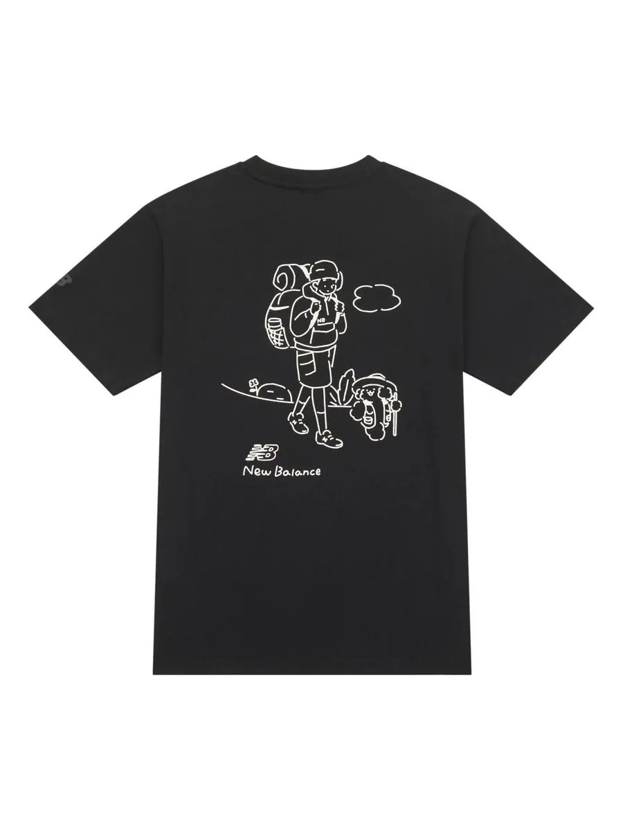 Футболка New Balance Hiking Graphic T-Shirt 'Black' — изображение 1 из 8, черный