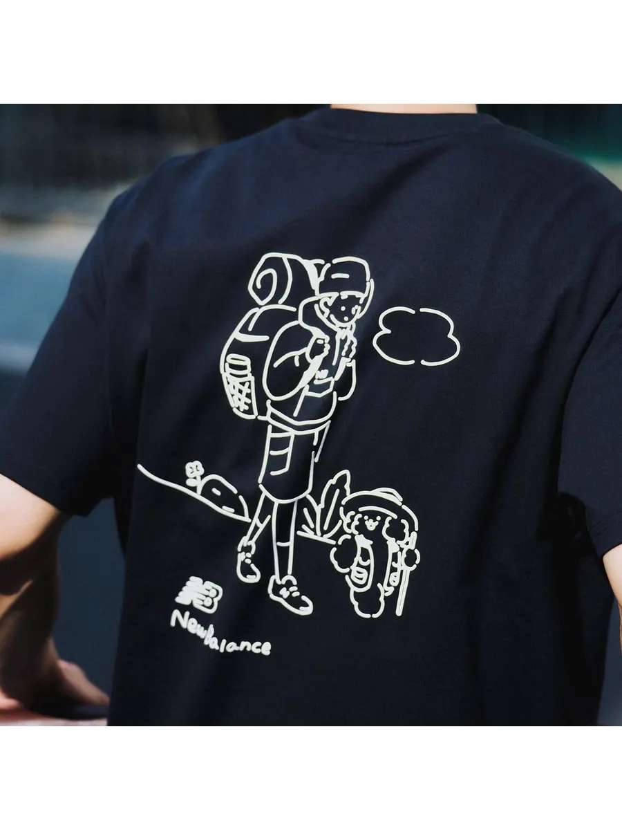 Футболка New Balance Hiking Graphic T-Shirt 'Black' — изображение 8 из 8, черный