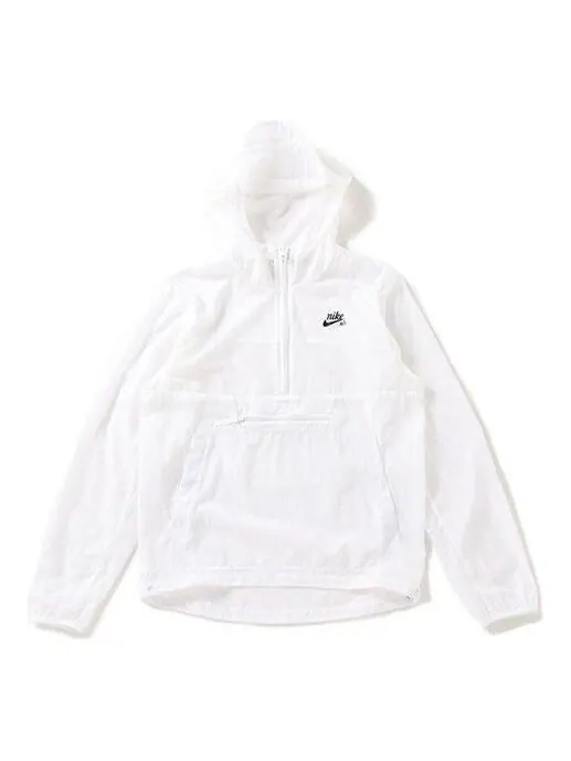 Куртка sb anorak jacket half zipper ultra thin athleisure casual sports white Nike — изображение 1 из 4, белый