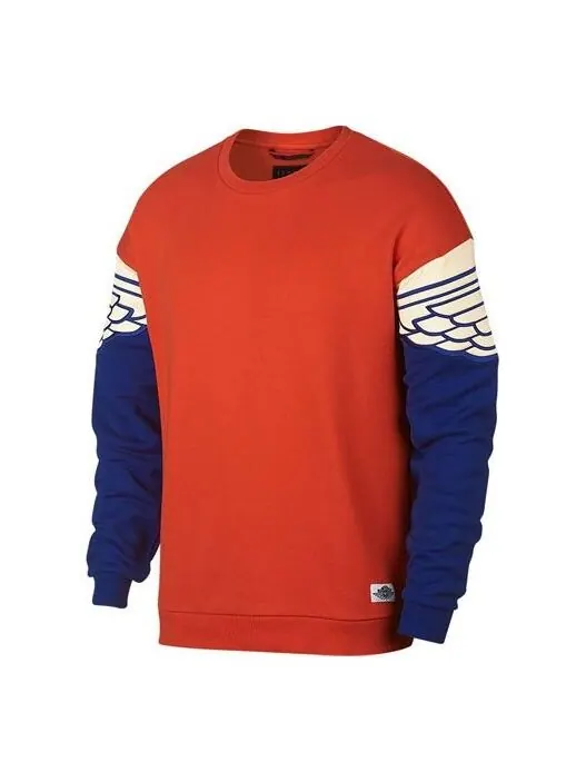 Толстовка Air Jordan Splicing Wings Pattern Casual Round Neck Pullover, цвет colorblock — изображение 1 из 4