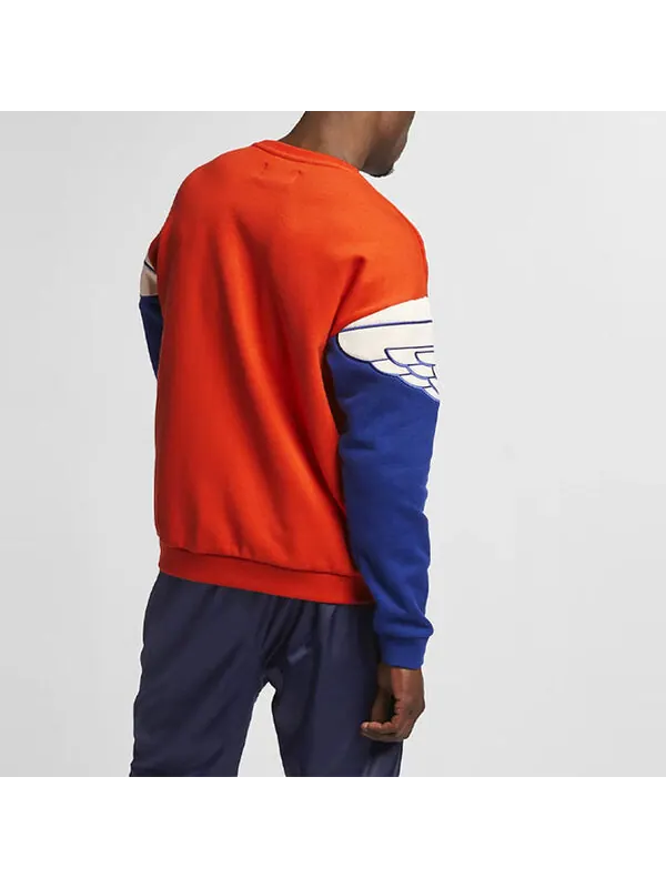 Толстовка Air Jordan Splicing Wings Pattern Casual Round Neck Pullover, цвет colorblock — изображение 3 из 4