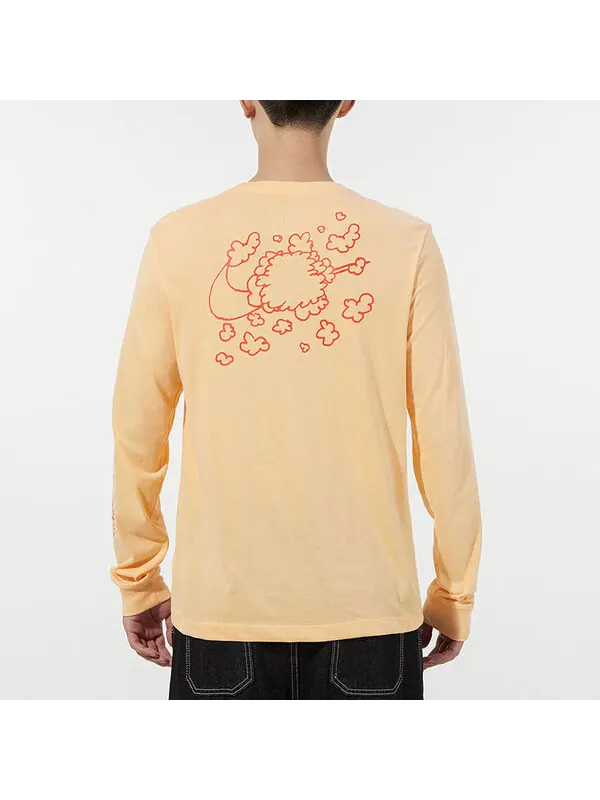 Футболка Men's Nike Basketball Training Sports Printing Breathable Long Sleeves Apricot Color — изображение 4 из 4, мульти