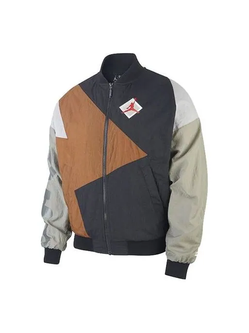 Куртка Air Jordan x Patta Bucket Jacket Colorblock 'Black Brown Gray' — изображение 1 из 2, черный/коричневый/серый