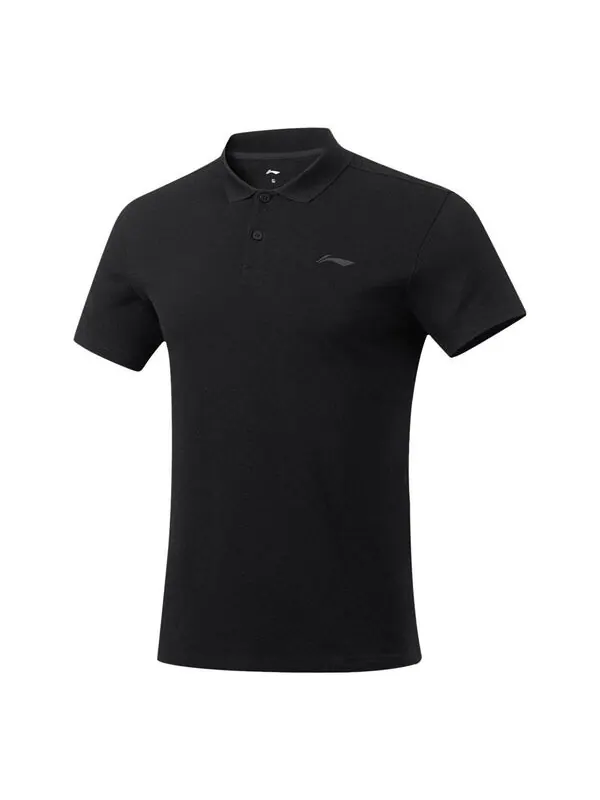 Футболка поло с логотипом тренировочная рубашка поло Li-Ning — изображение 1 из 2, черный