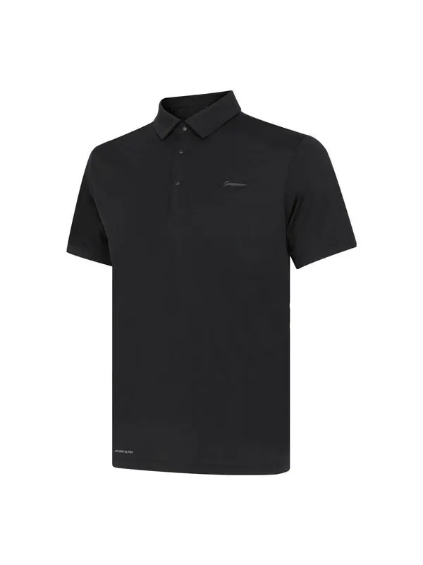 Футболка поло с логотипом тренировочная рубашка поло Li-Ning — изображение 1 из 2, черный