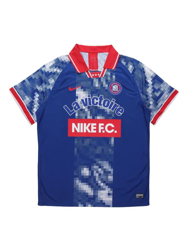 Футболка football series lapel sport casual short sleeved polo shirt men's blue Nike — изображение 1 из 4, синий