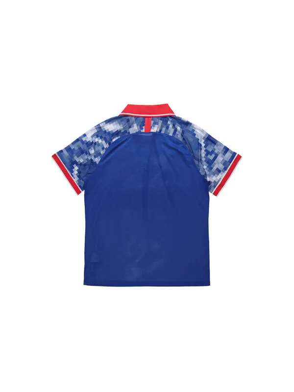 Футболка football series lapel sport casual short sleeved polo shirt men's blue Nike — изображение 2 из 4, синий