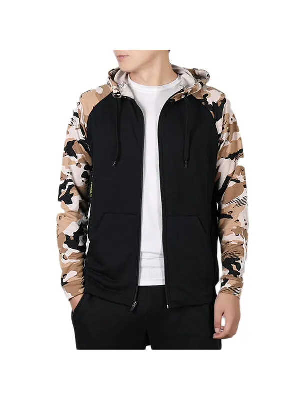 Куртка Men's Nike Camouflage Splicing Jacket Black — изображение 3 из 4, черный