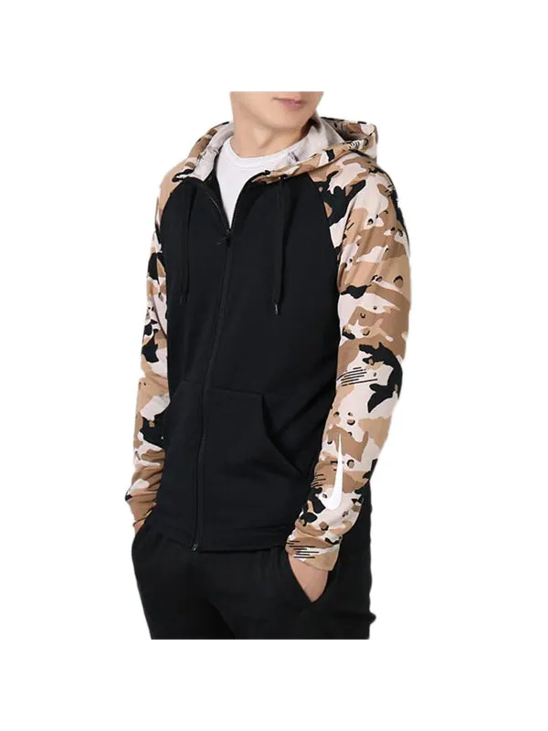 Куртка Men's Nike Camouflage Splicing Jacket Black — изображение 4 из 4, черный