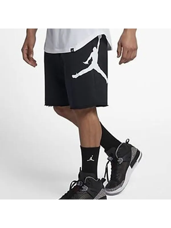 Шорты jumpman large logo printing sports knit shorts black Air Jordan — изображение 3 из 4, черный