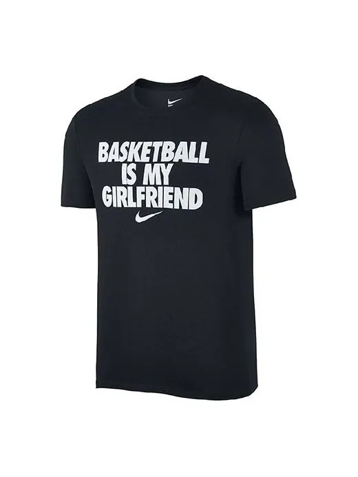 Футболка alphabet printing sports round neck short sleeve black Nike — изображение 1 из 4, черный