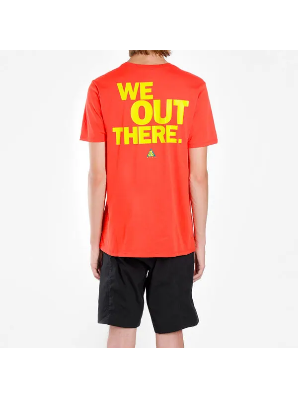 Футболка men's acg back printing short sleeve red t-shirt Nike — изображение 4 из 4, красный