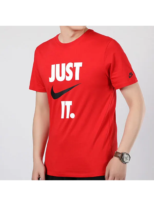 Футболка спортивная одежда алфавитный принт круглый вырез короткий рукав Nike — изображение 3 из 4, красный