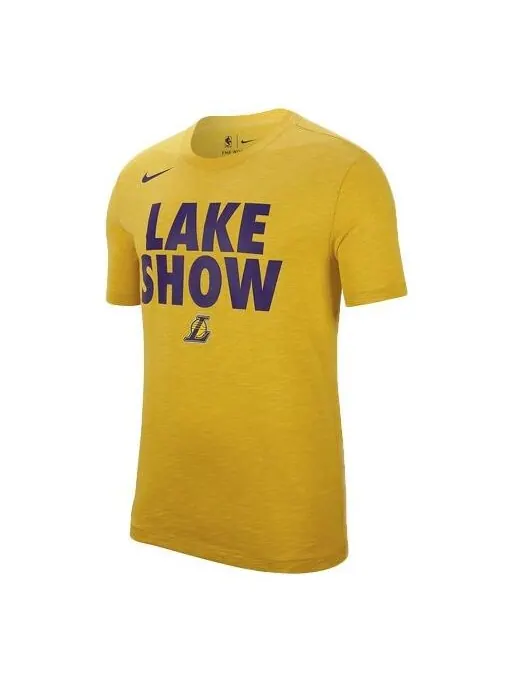 Футболка los angeles lakers nba dri-fit short sleeve yellow Nike — изображение 1 из 2, желтый