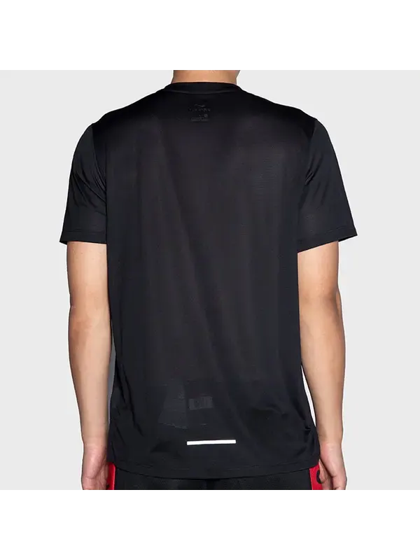 Футболка Nike Running Miler logo T-Shirt 'Black' — изображение 3 из 3, черный/мульти