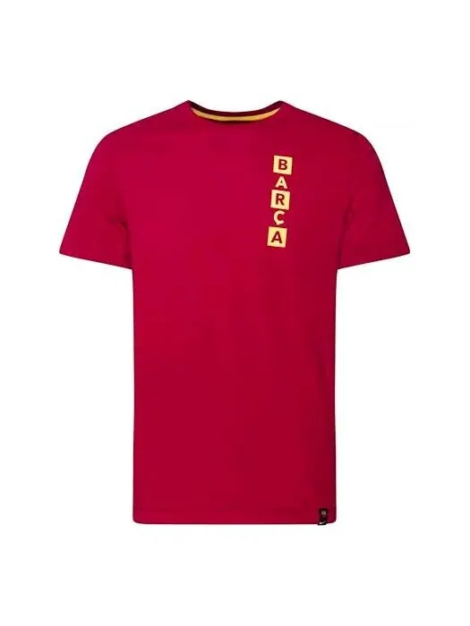 Футболка Men's Nike Barcelona Element Alphabet Printing Pure Cotton Round Neck Short Sleeve Red — изображение 1 из 4, мульти
