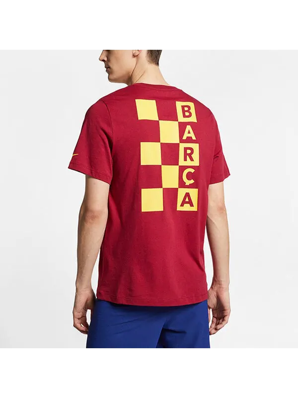 Футболка Men's Nike Barcelona Element Alphabet Printing Pure Cotton Round Neck Short Sleeve Red — изображение 3 из 4, мульти