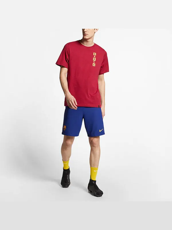 Футболка Men's Nike Barcelona Element Alphabet Printing Pure Cotton Round Neck Short Sleeve Red — изображение 4 из 4, мульти