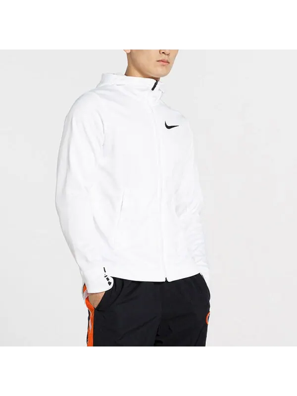 Толстовка Nike swoosh logo hooded Elite Basketball Training Jacket White — изображение 2 из 2, белый