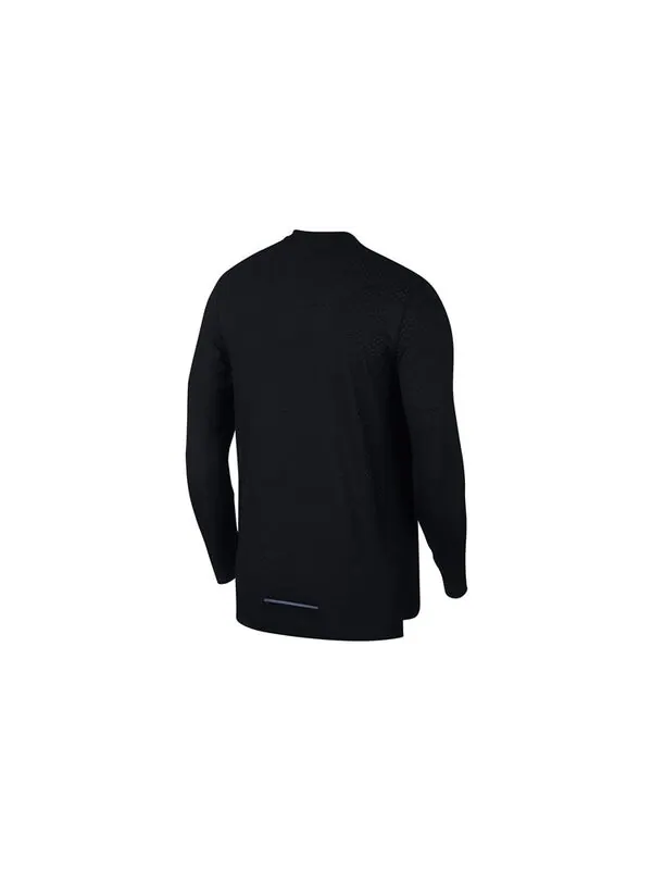 Футболка rise 365 breathable mesh long sleeves running black Nike — изображение 2 из 2, черный