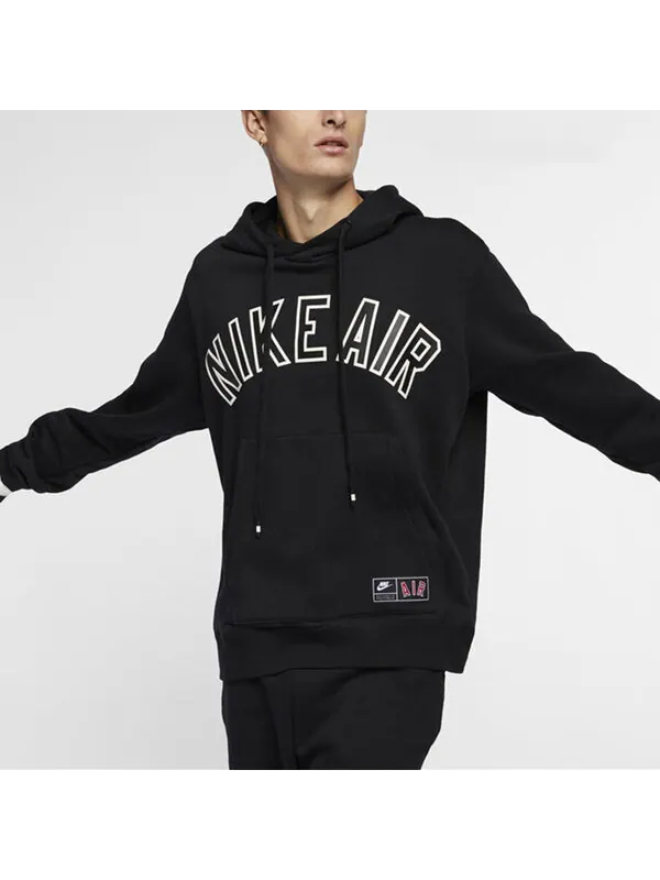 Толстовка Nike Air MENS Sportswear Casual Logo Print Fleeced Black — изображение 4 из 4, черный