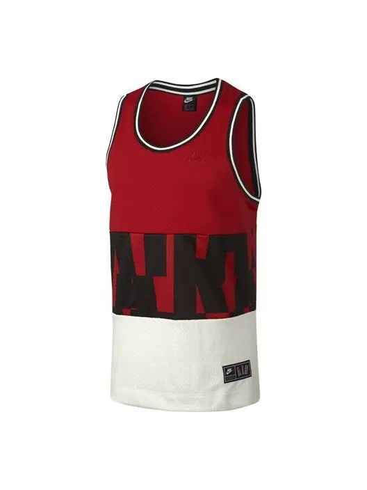 Спортивная футболка air mesh basketball sports vest large red Nike — изображение 1 из 4, красный