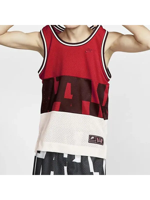 Спортивная футболка air mesh basketball sports vest large red Nike — изображение 3 из 4, красный