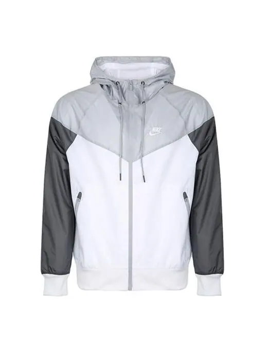 Куртка Nike Sports Windproof Colorblock Hooded Jacket Gray White Graywhite — изображение 1 из 4, серо-белый