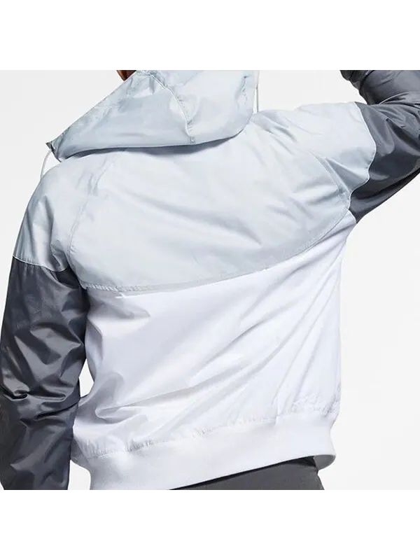 Куртка Nike Sports Windproof Colorblock Hooded Jacket Gray White Graywhite — изображение 4 из 4, серо-белый