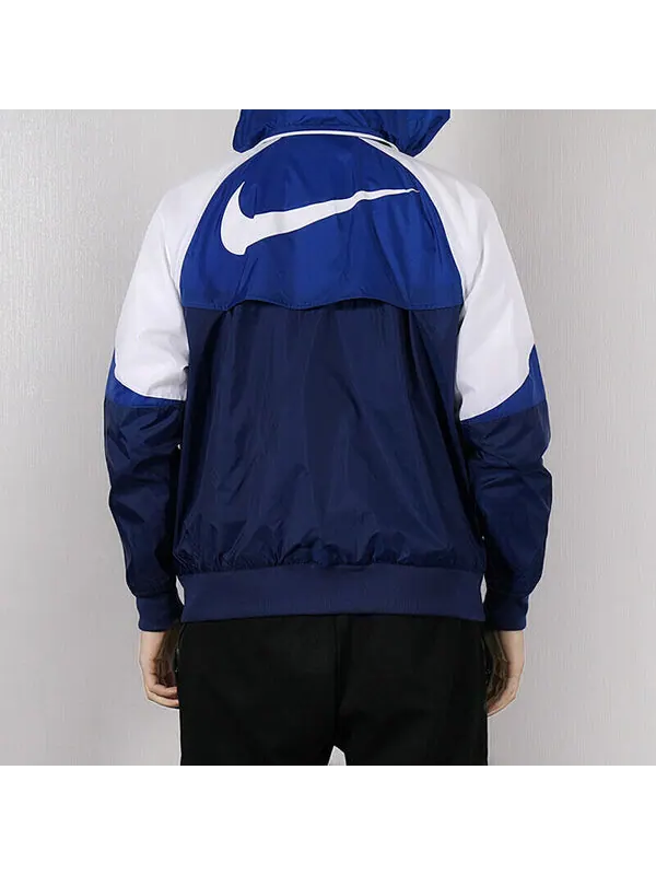 Куртка Men's Nike Casual Windproof Hooded Blue Jacket — изображение 4 из 4, синий