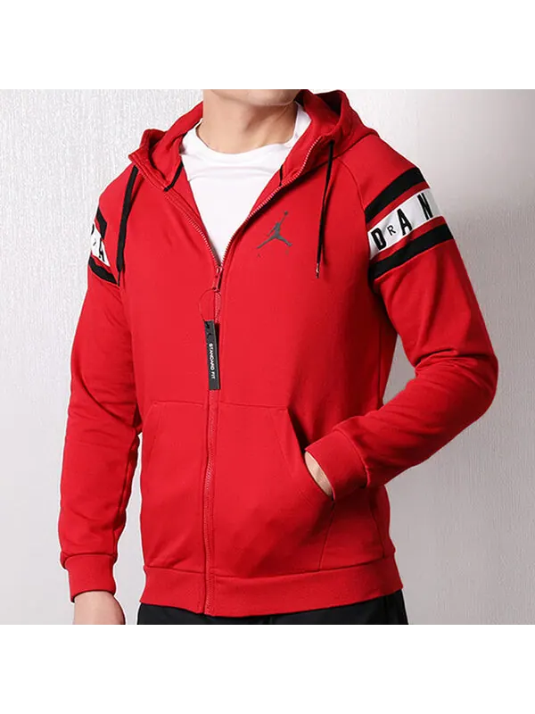 Куртка Air Jordan Casual Sports Long Sleeves Hooded Jacket Red — изображение 4 из 4, красный