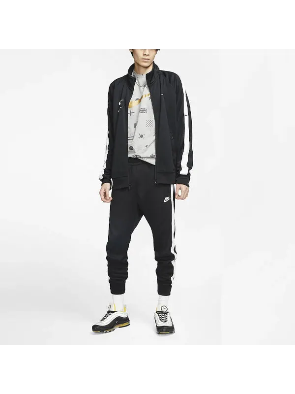 Брюки sportswear casual sports knit bundle feet long pants black Nike — изображение 2 из 4, черный