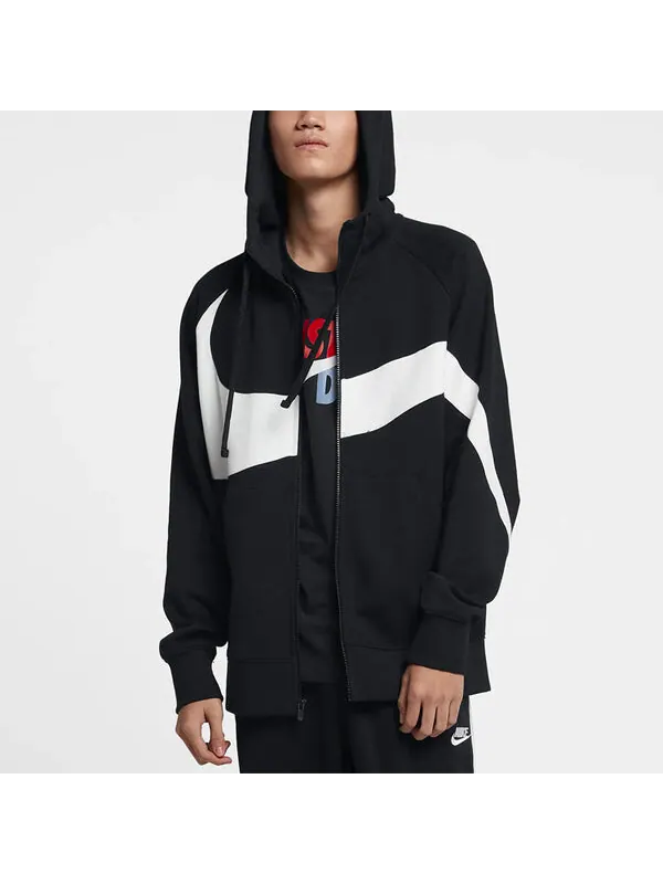 Толстовка men's coat hooded color block zipper closure sportswear Nike — изображение 4 из 4, черный