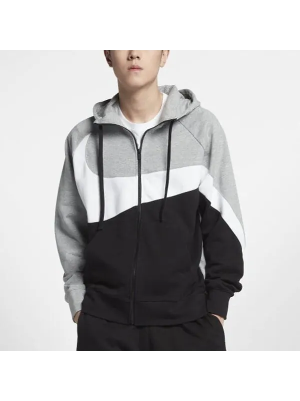 Толстовка Nike Sportswear Jacket Big Swoosh Training Graywhite — изображение 4 из 4, серо-белый