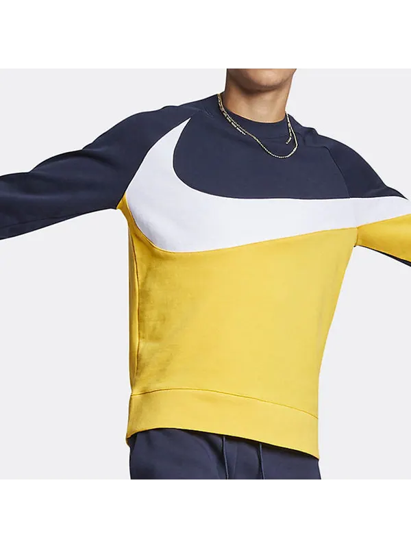 Толстовка black yellow large colorblock casual sports yellow Nike — изображение 3 из 4, желтый