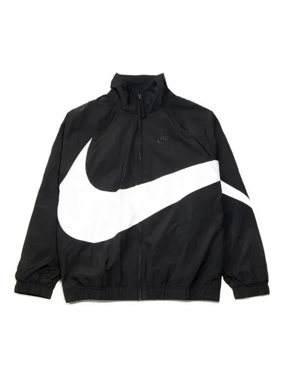 Куртка Nike Big Swoosh Sportswear Cardigan Woven Jacket Black — изображение 1 из 4, черный