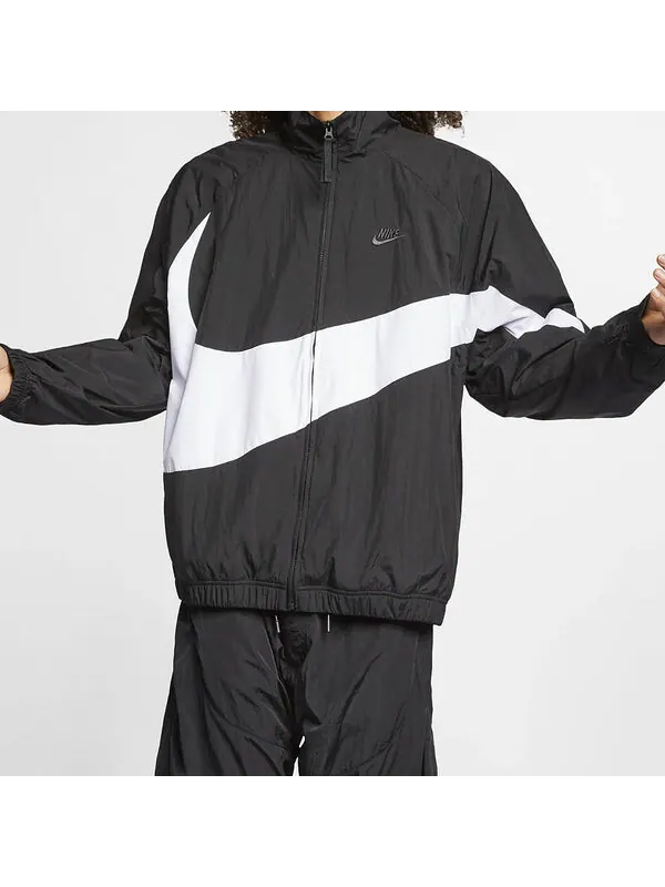 Куртка Nike Big Swoosh Sportswear Cardigan Woven Jacket Black — изображение 3 из 4, черный