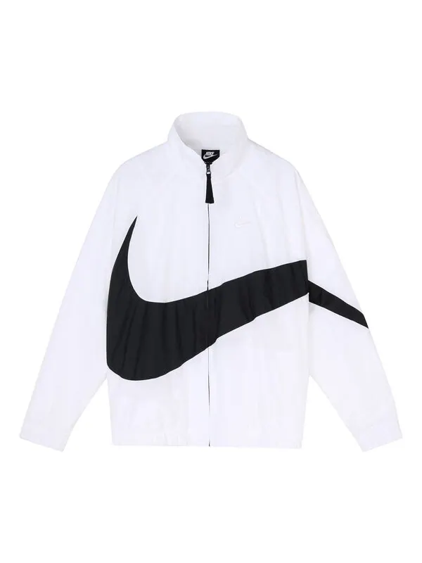 Куртка Nike Swoosh Large LOGO Woven Windproof Stand Collar Casual Sports Jacket Asia Edition White — изображение 1 из 4