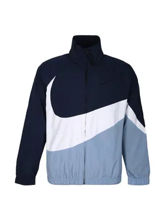 Куртка sportswear contrasting colors large logo woven stand collar jacket blue Nike — изображение 1 из 4, синий