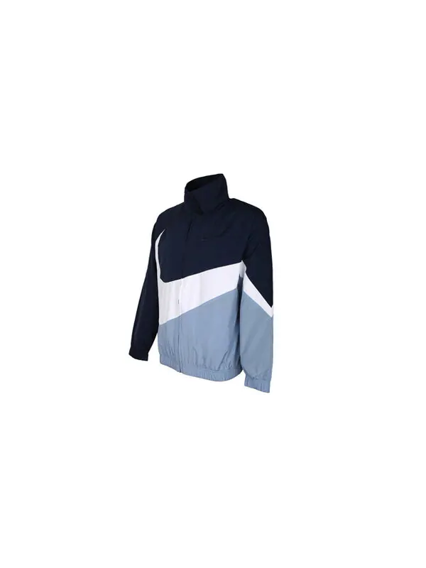 Куртка sportswear contrasting colors large logo woven stand collar jacket blue Nike — изображение 2 из 4, синий