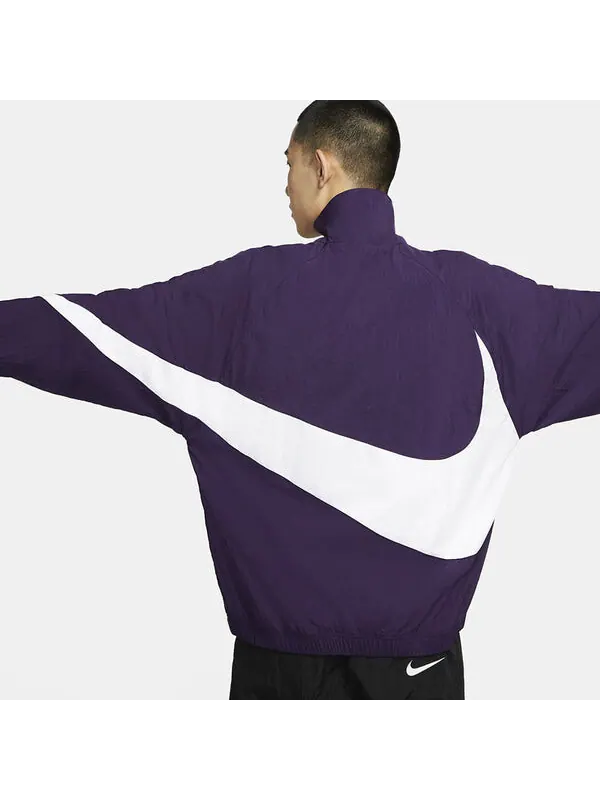 Куртка Nike Big Swoosh Sportswear Full Cardigan Woven Stand Collar Jacket For Men Purple — изображение 4 из 4, фиолетовый