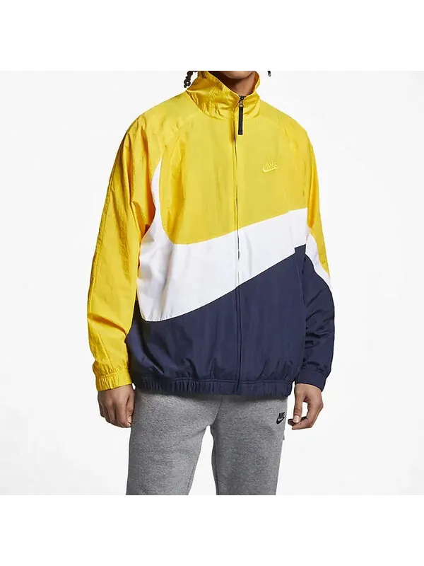 Куртка Nike Big Swoosh Large Logo Woven Colorblock Jacket Yellow — изображение 3 из 4, желтый