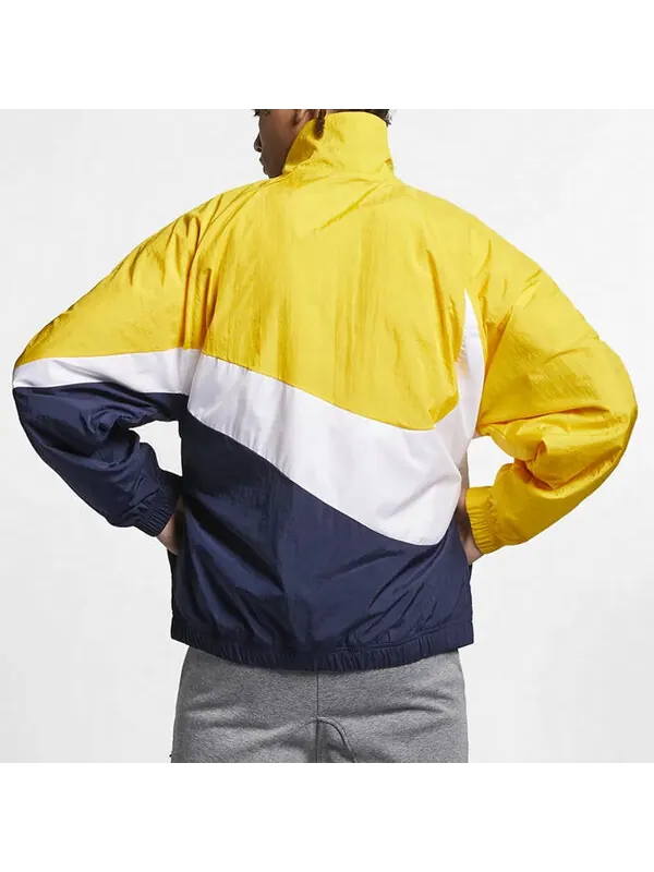 Куртка Nike Big Swoosh Large Logo Woven Colorblock Jacket Yellow — изображение 4 из 4, желтый
