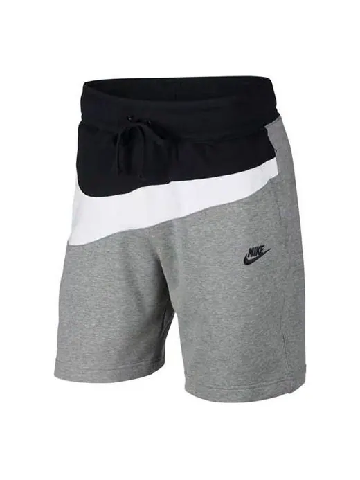Шорты sak as m nsw hbr colorblock large logo splicing elastic waistband sports shorts gray Nike — изображение 1 из 4, серый