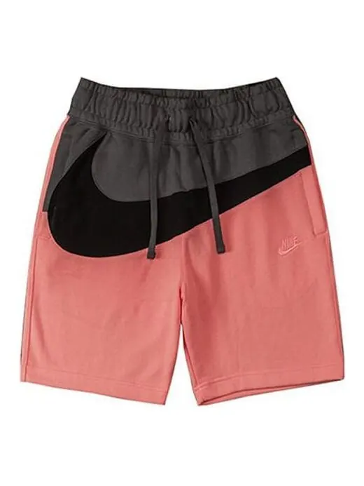 Шорты большие swoosh большие повседневные спортивные шорты розовые Nike — изображение 1 из 2, розовый/черный