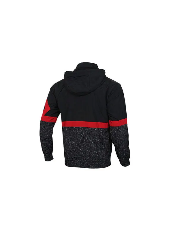 Куртка Air Jordan Diamond Cement Jacket Running Training Sports Hooded Jacket Black Red — изображение 2 из 4, черный/красный